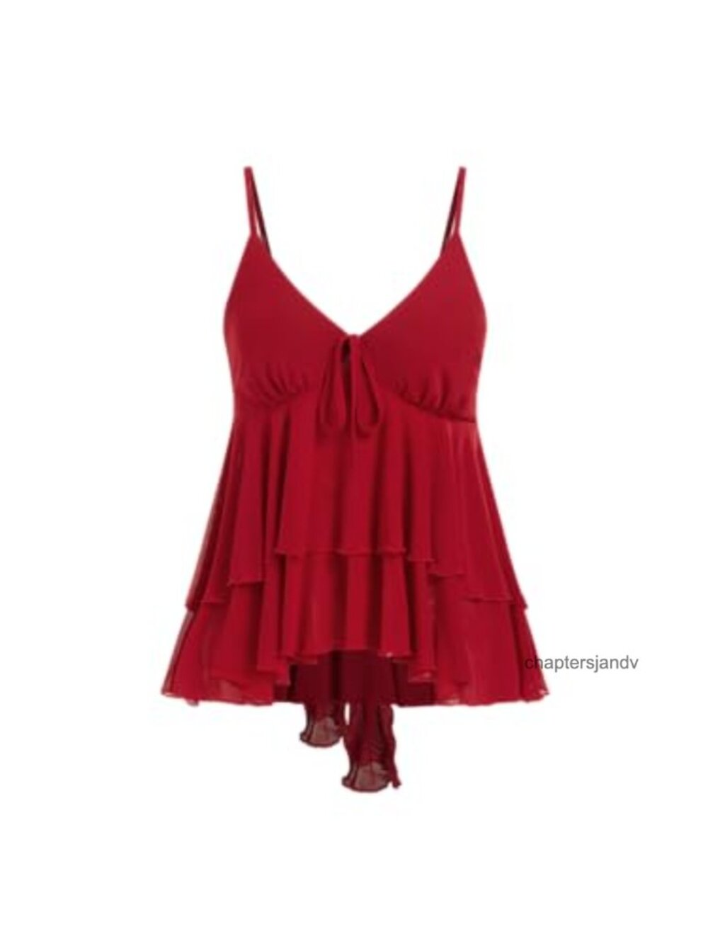 Women's Babydoll Tank Top Mesh Lace Asymmetrical Hem Sleeveless V-Neck Boho